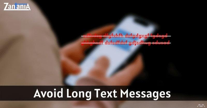 avoid long texts