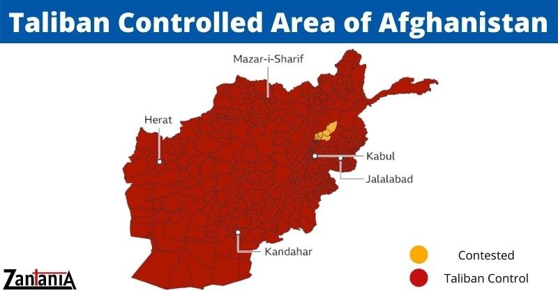 Afghanistan controlled area by Taliban