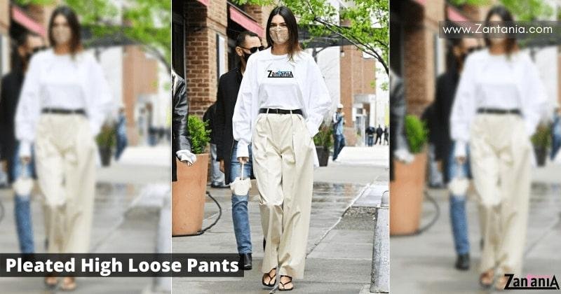 Pleated High Loose Pants