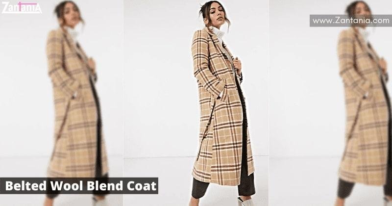 Belted Wool Blend Coat