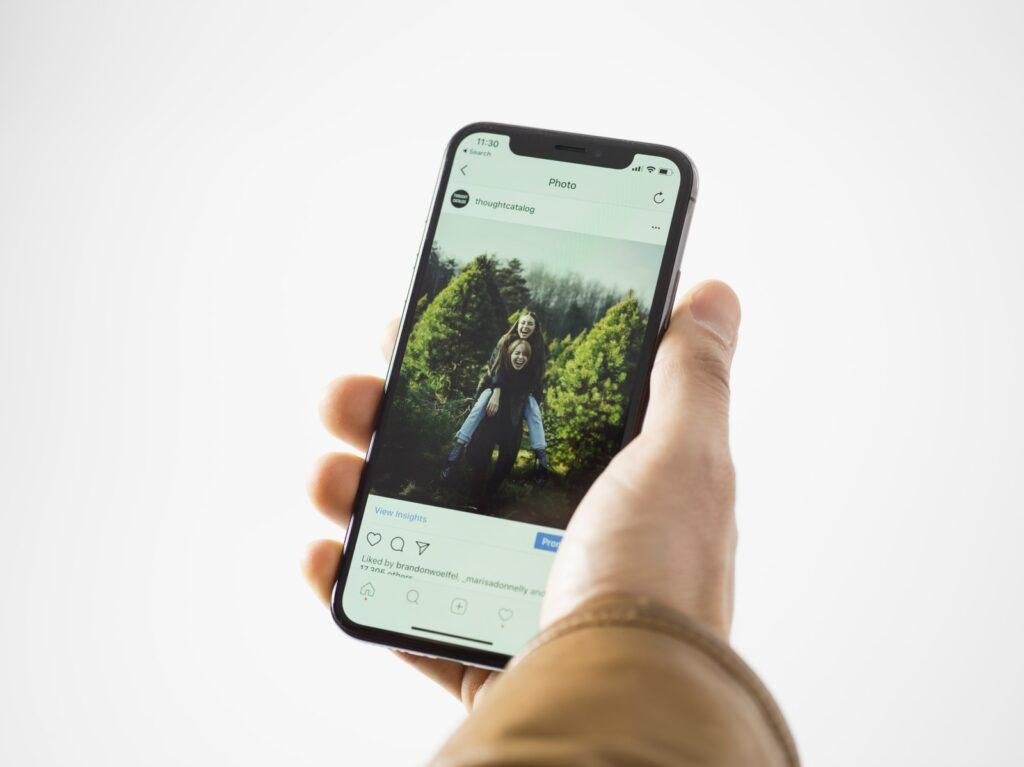 a person looking photo on Instagram