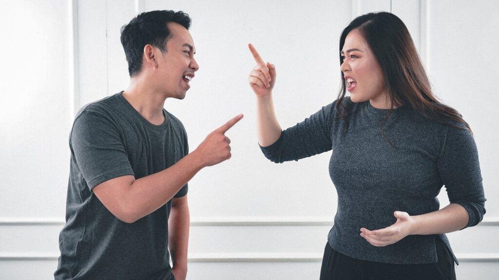 boy and girl both are arguing with each other